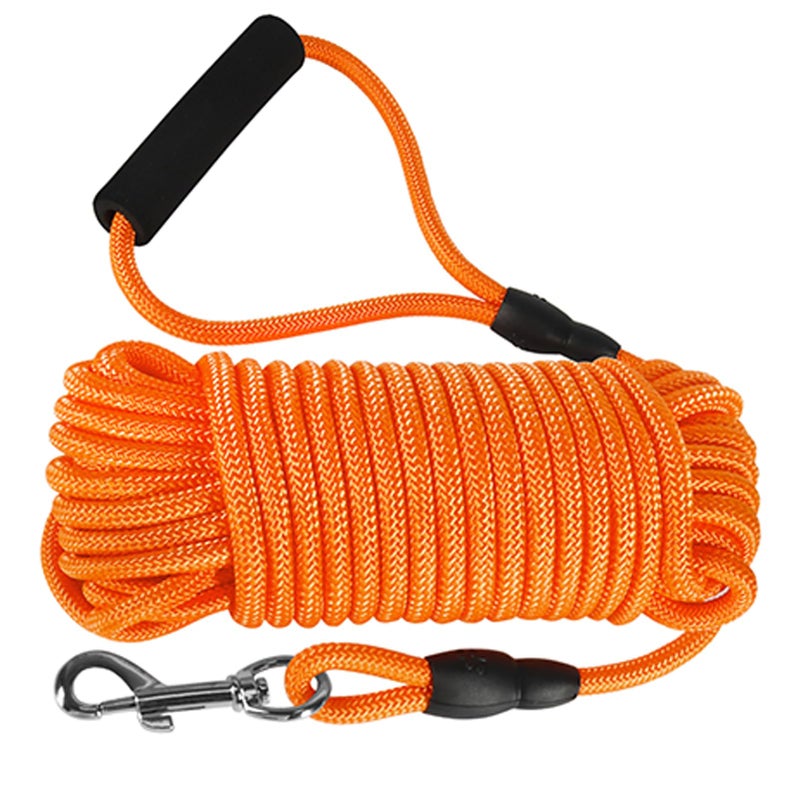 Vivifying Long Dog Leash, 32ft Floating Dog Training Leash, Check Cord Rope Lead with Comfortable Handle for Outside, Hiking, Swimming, Beach and Lake (Orange) - Image 1